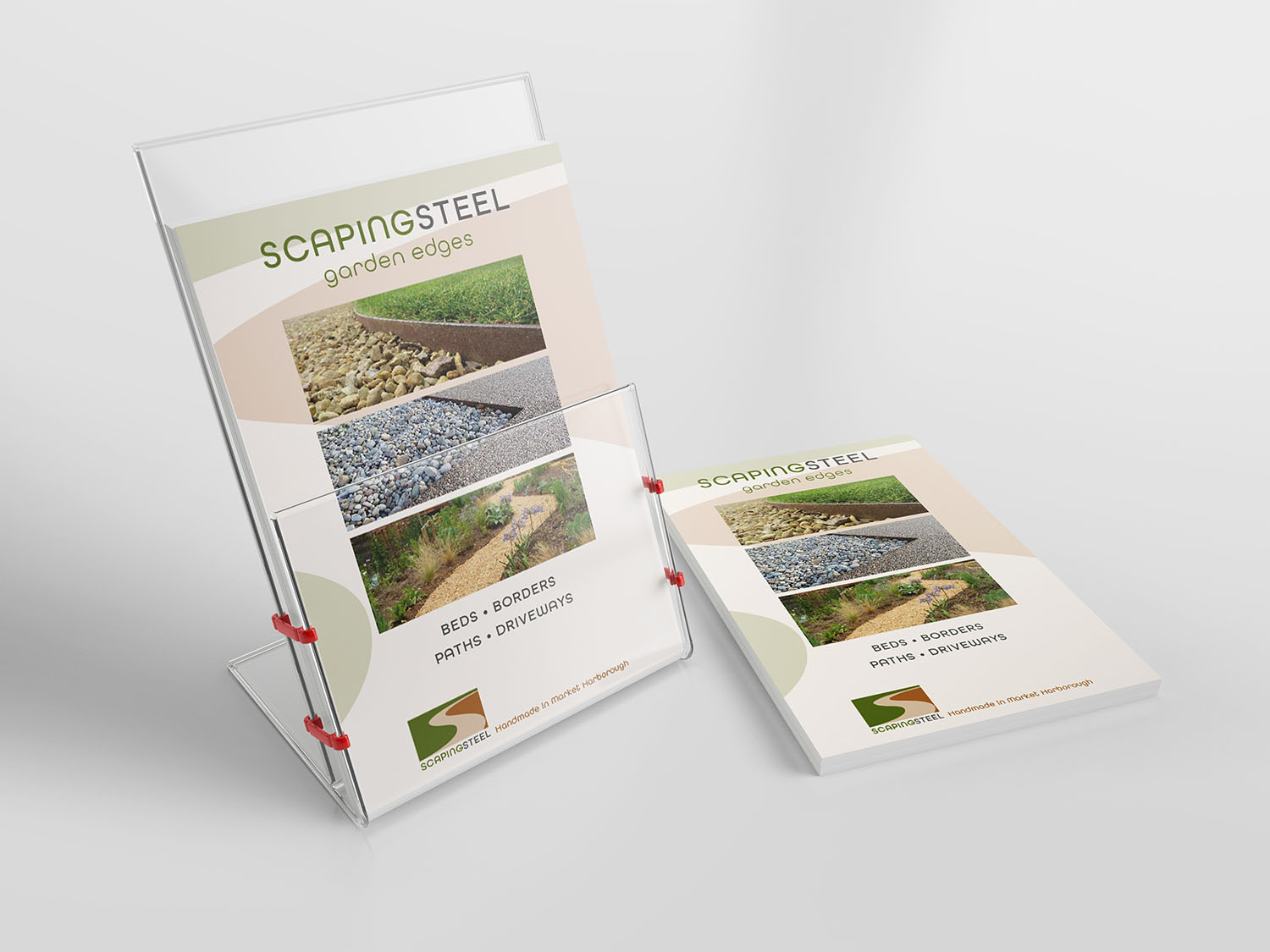 Scapingsteel promotional leaflets in holder