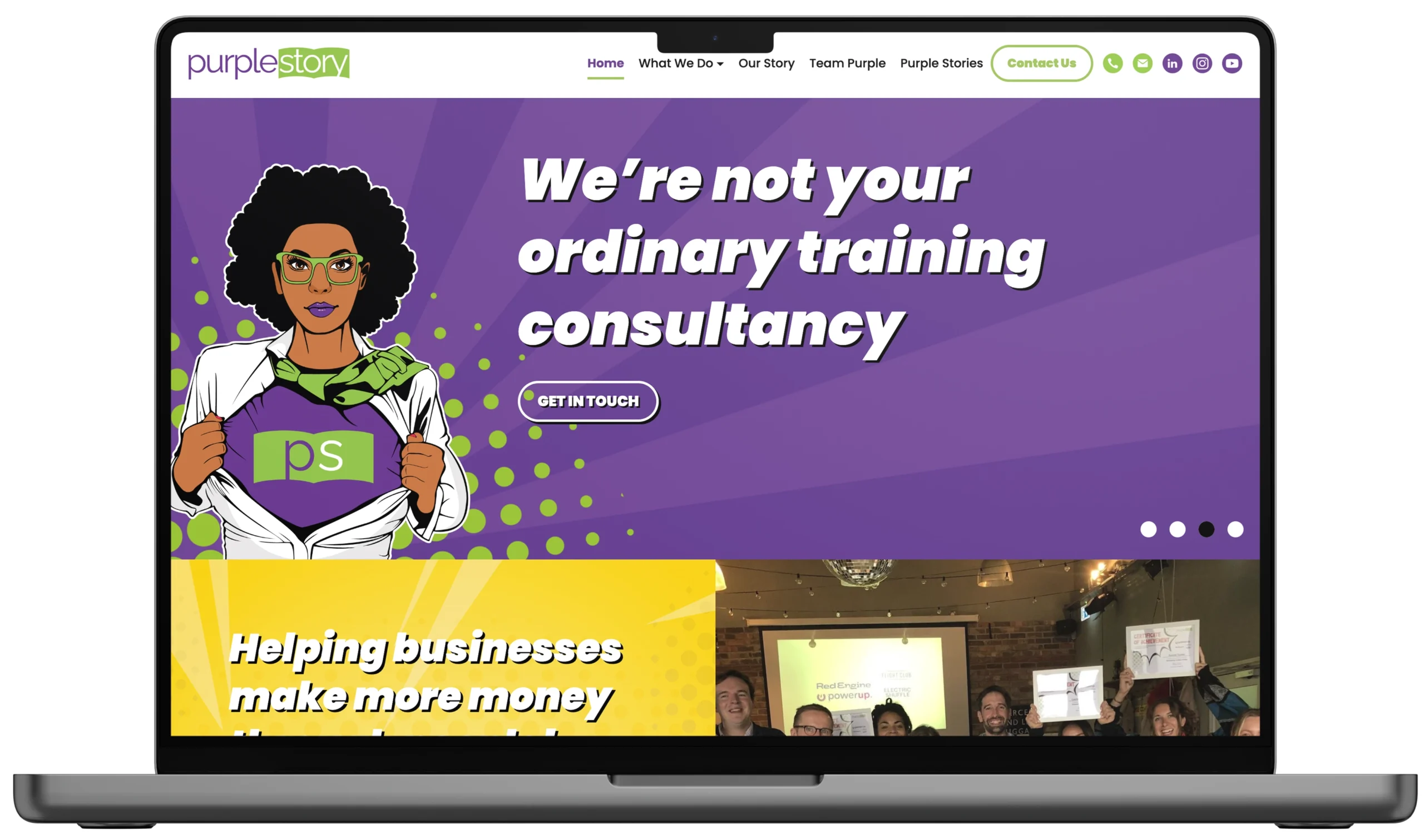 Website, Purple Story, Laptop